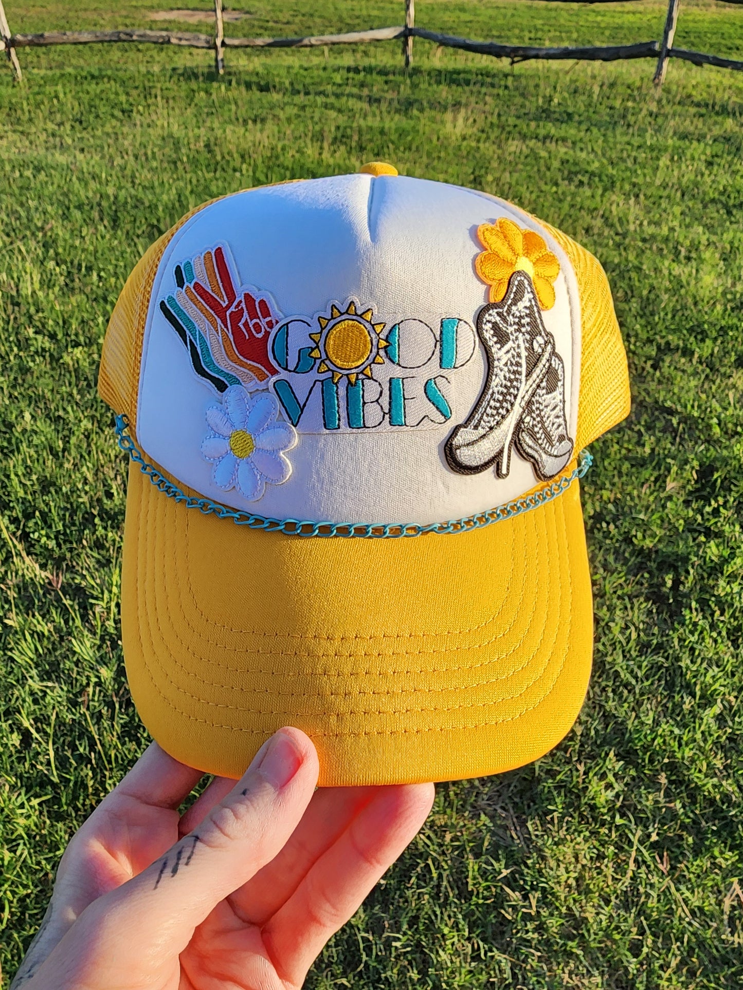 Yellow Good Vibes Trucker