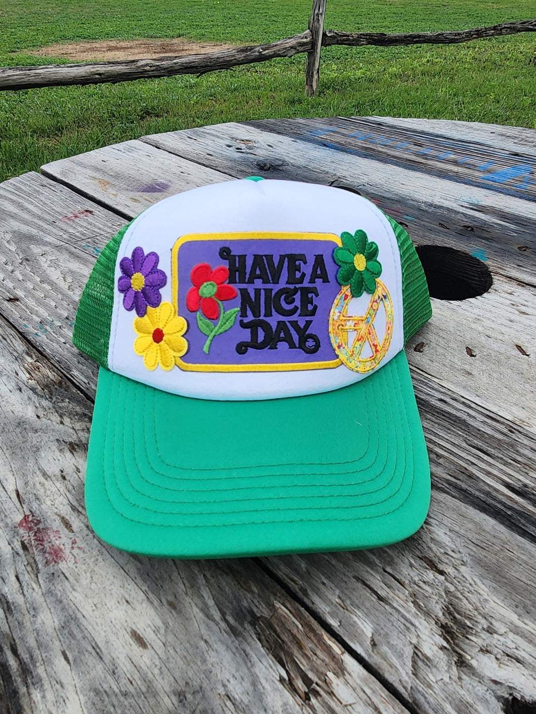 Kelly Green Patched Trucker