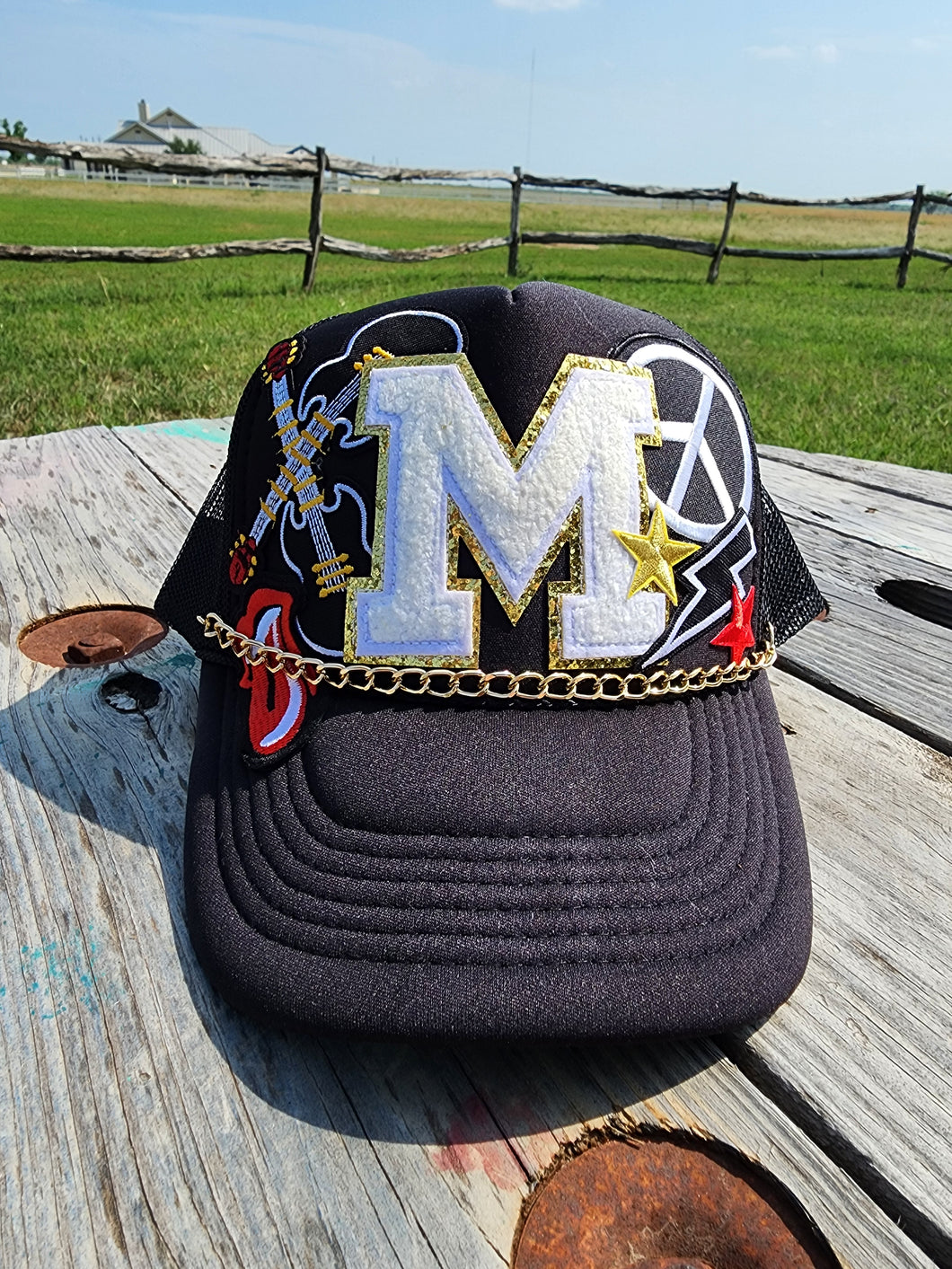 M Patched trucker cap