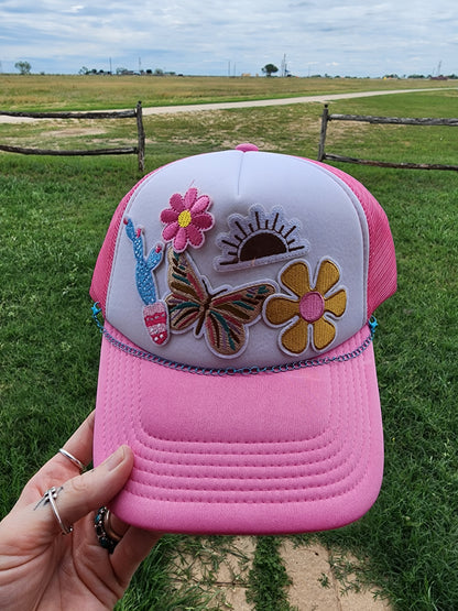 Light Pink patched Trucker
