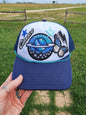Navy Blue Patched Trucker