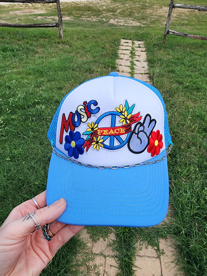 Light Blue Patched Trucker