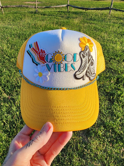 Yellow Good Vibes Trucker