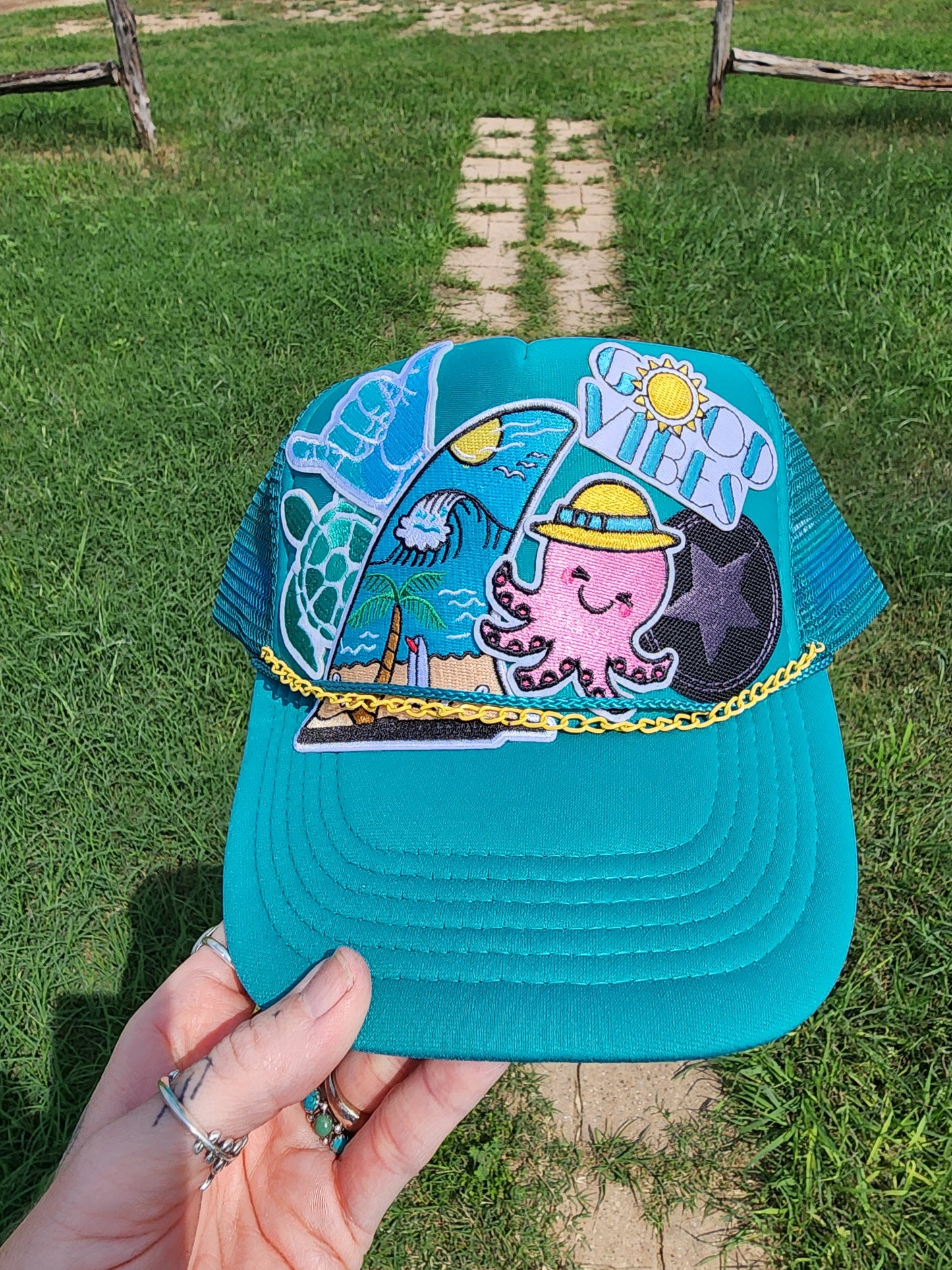 Shark Fin Patched Trucker Cap