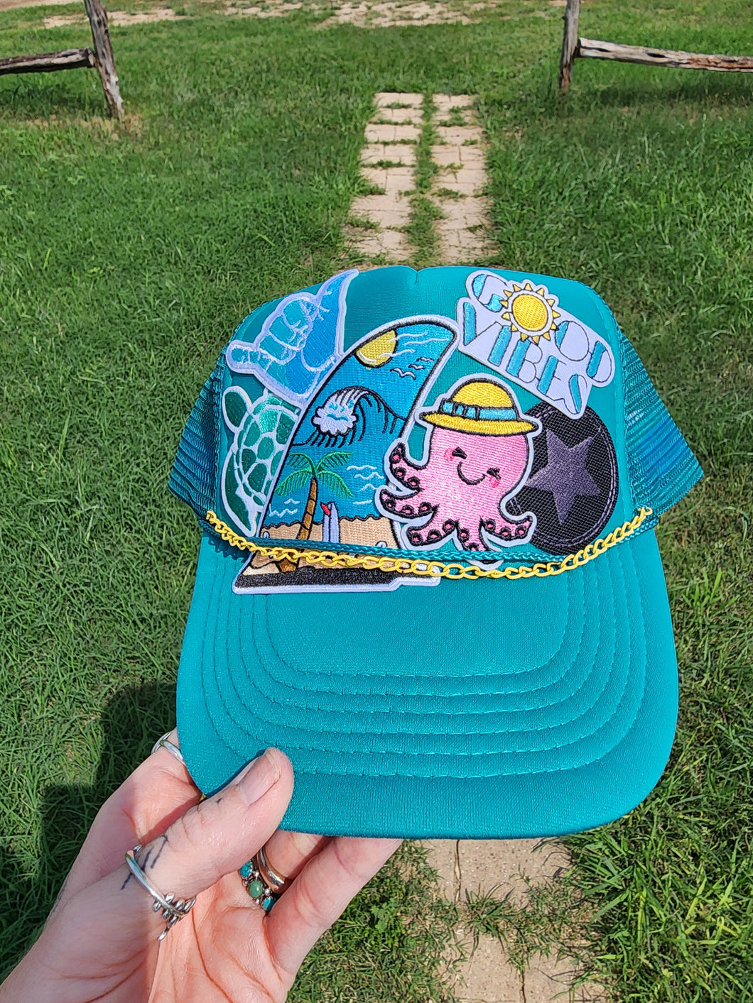 Shark Fin Patched Trucker Cap