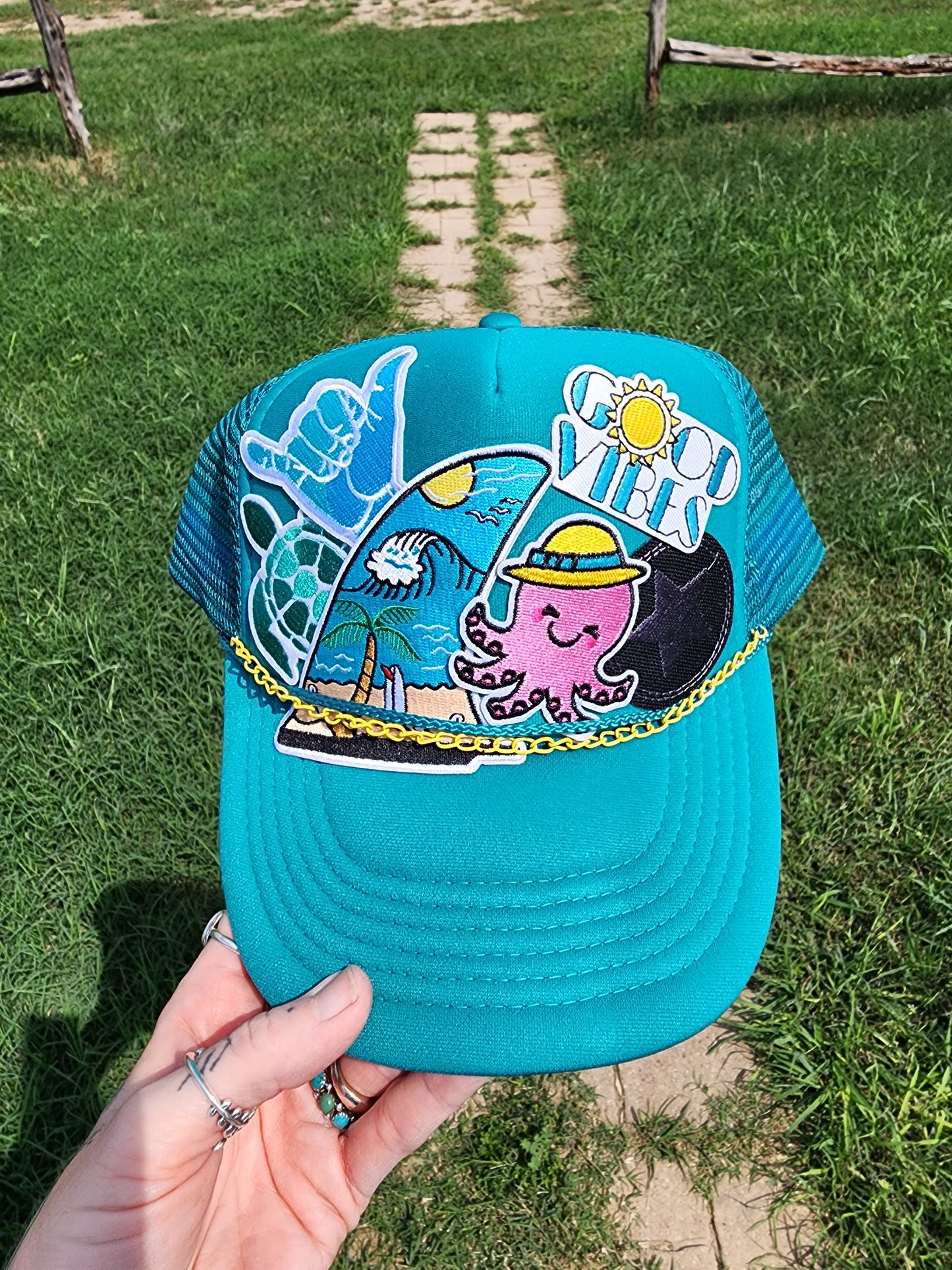 Shark Fin Patched Trucker Cap
