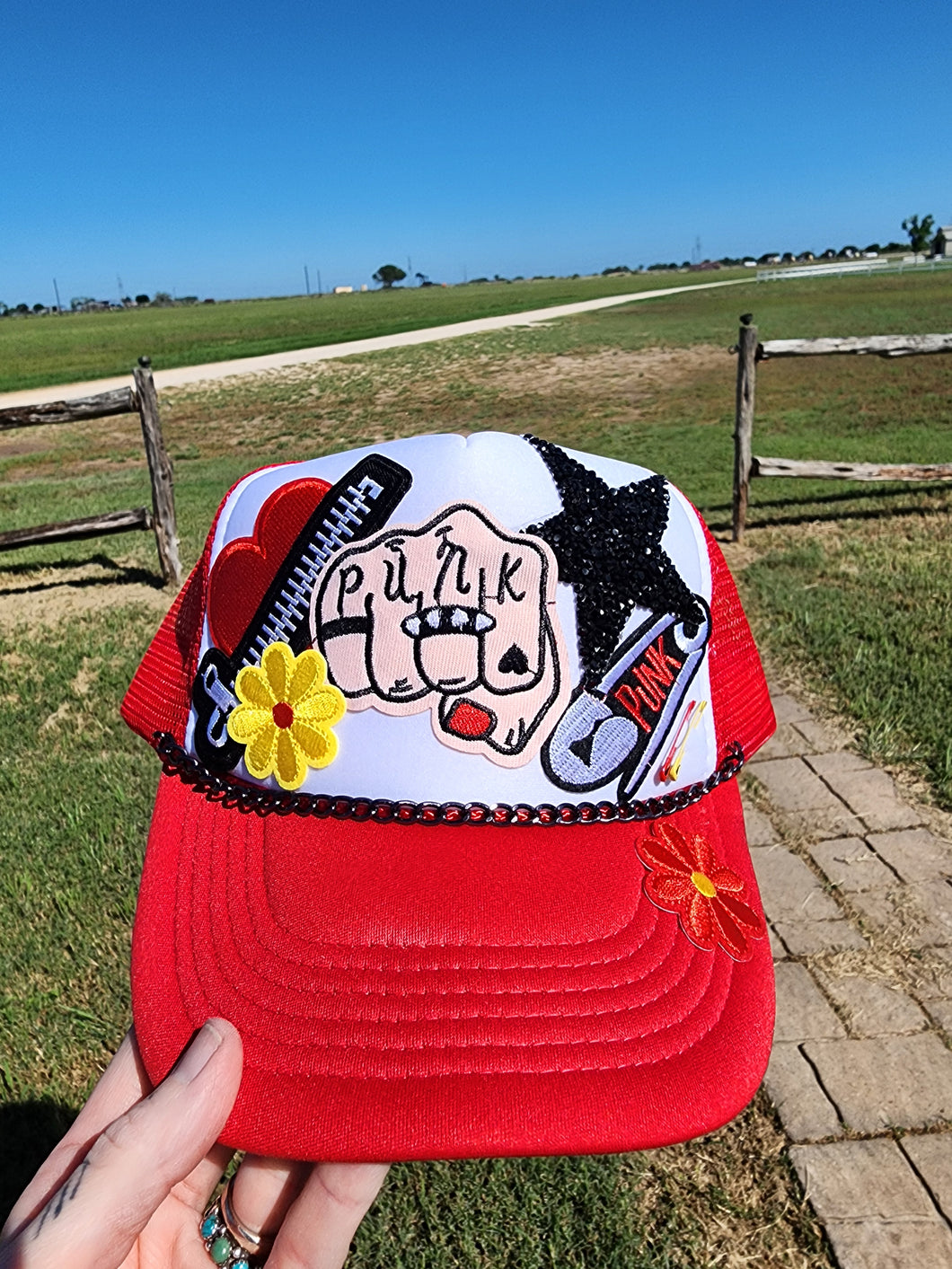 Punk Patched Trucker cap