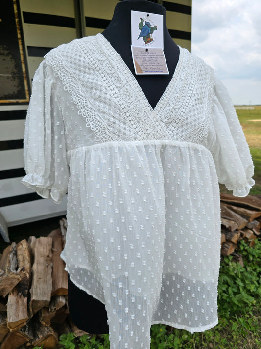 White eyelet Top