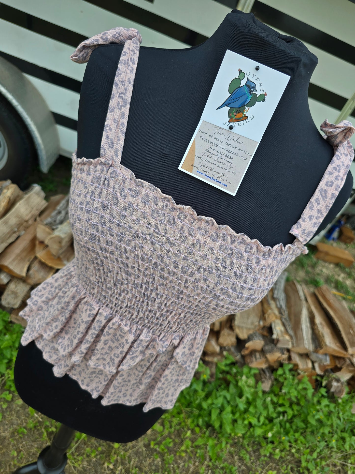 Pink & Grey Leopard Tank