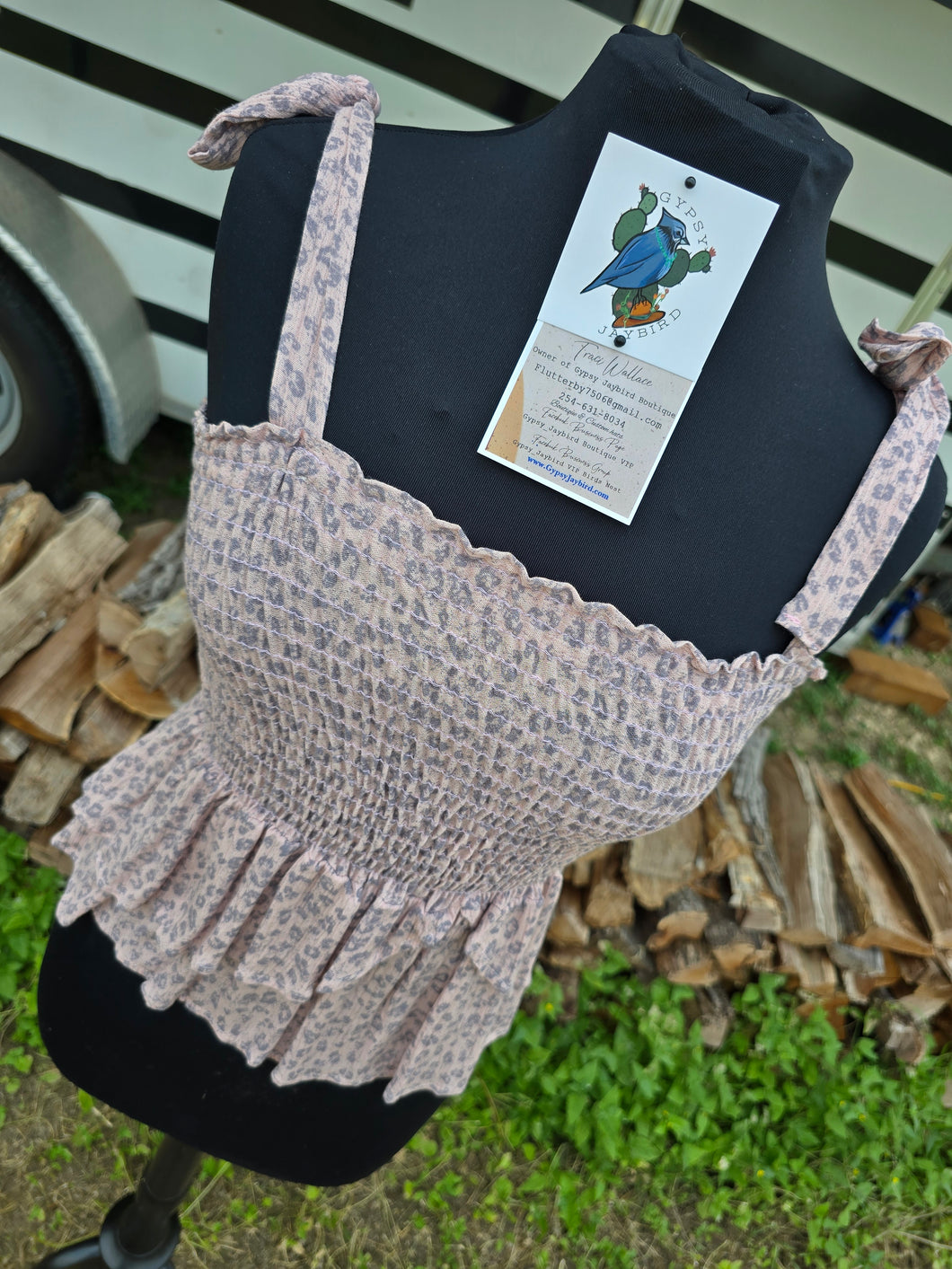 Pink & Grey Leopard Tank