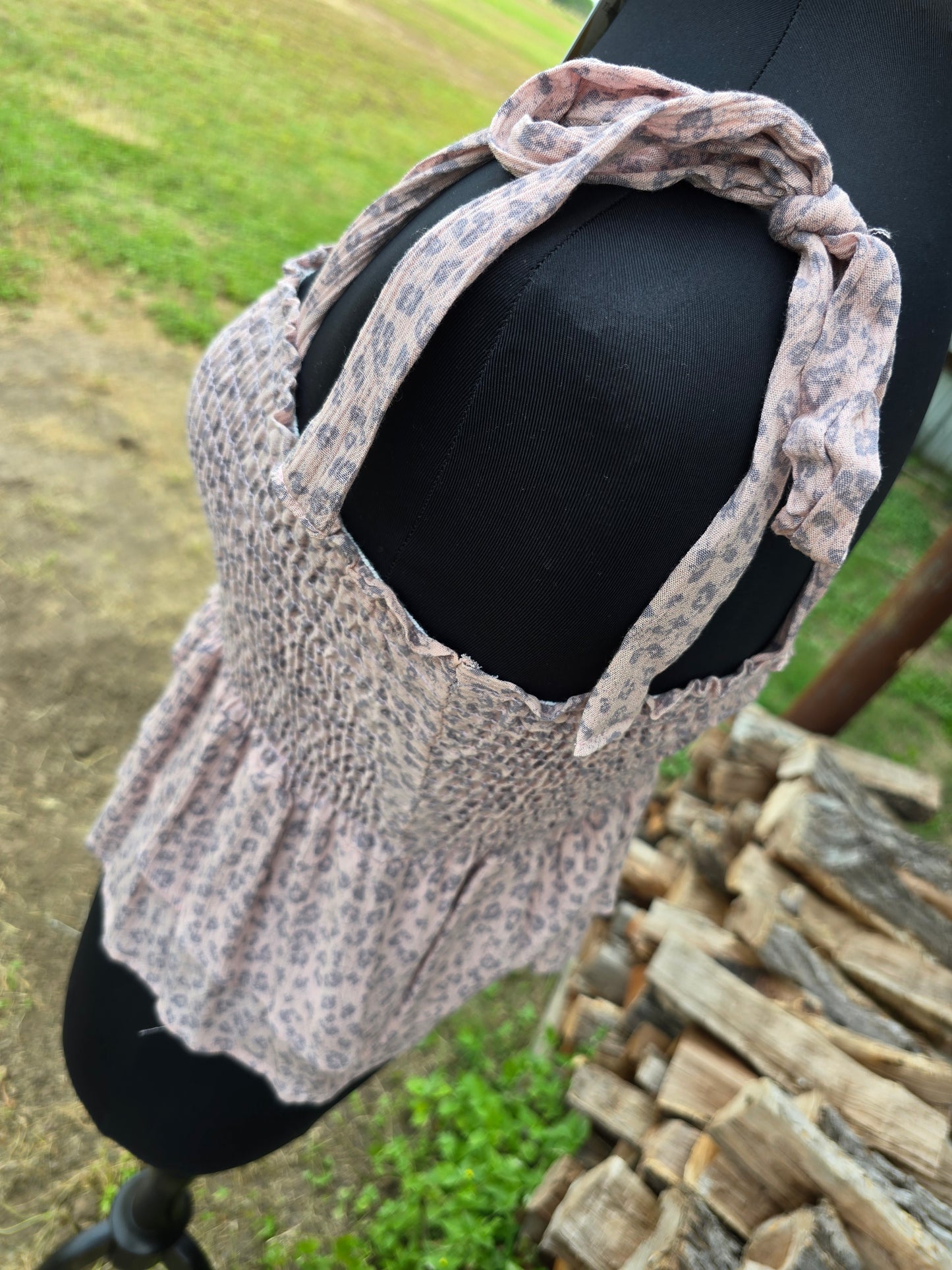 Pink & Grey Leopard Tank