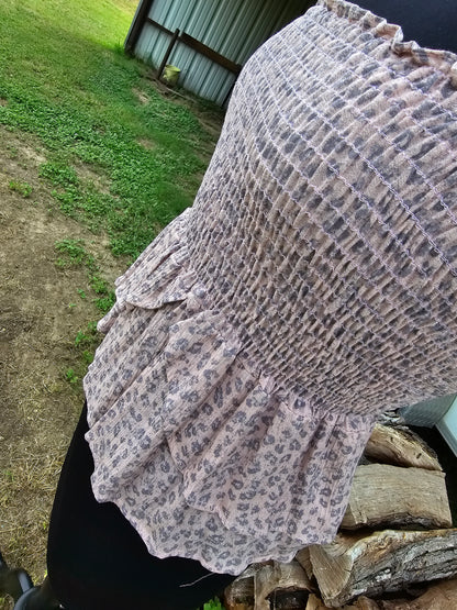 Pink & Grey Leopard Tank