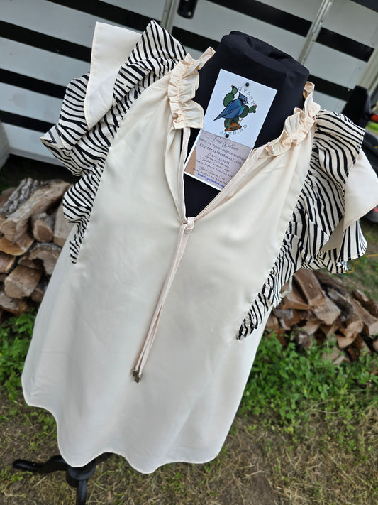 Cream Ruffle Sleeve top