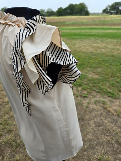 Cream Ruffle Sleeve top