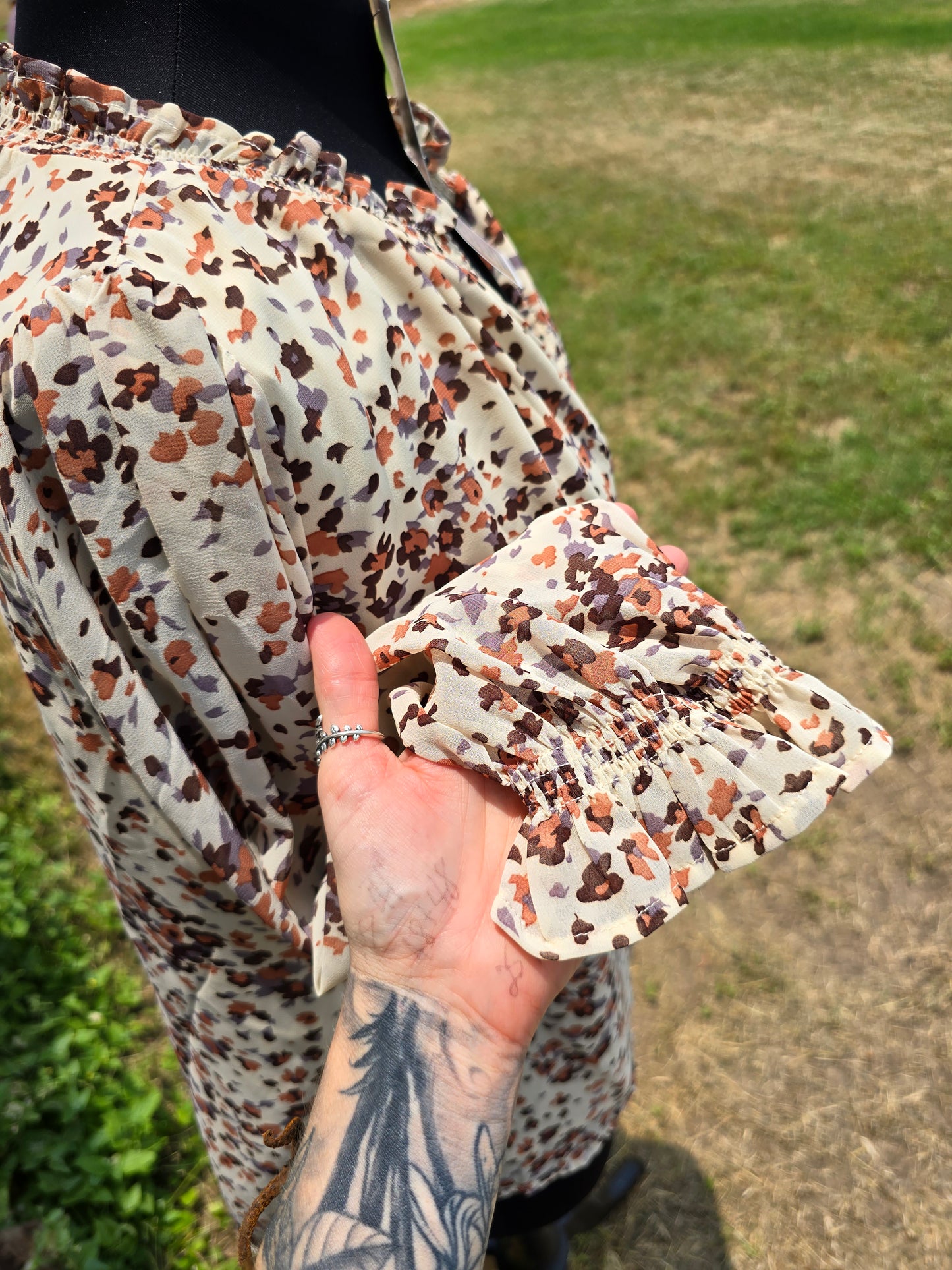 Cream Floral Top