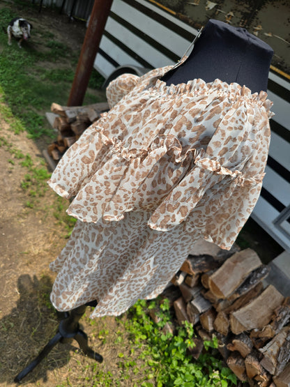 Ruffle Leopard Top
