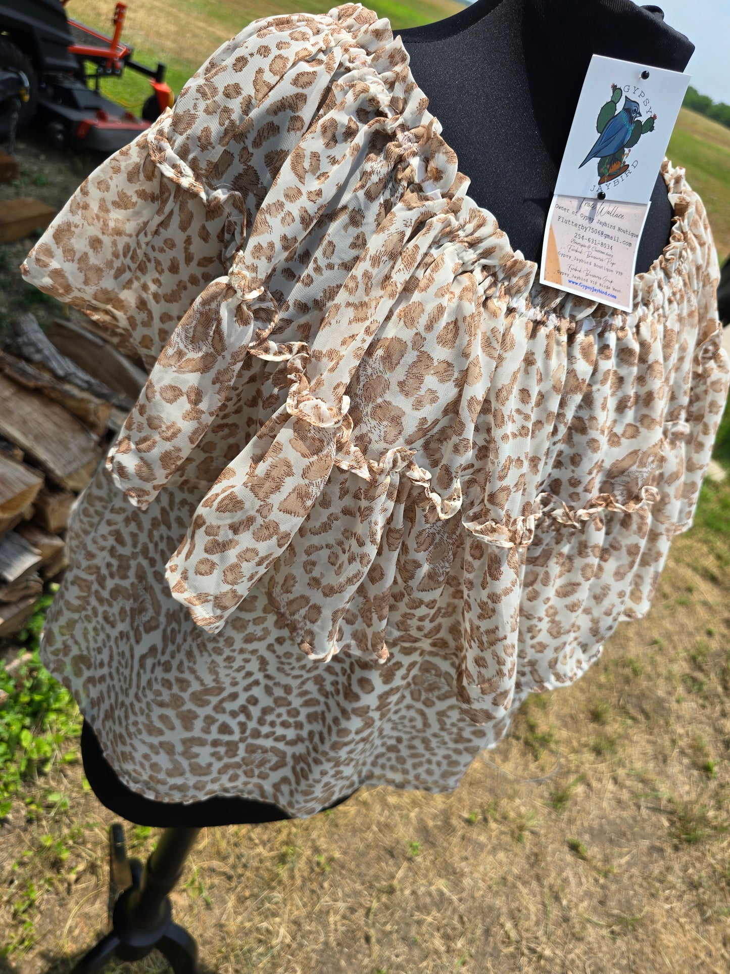 Ruffle Leopard Top