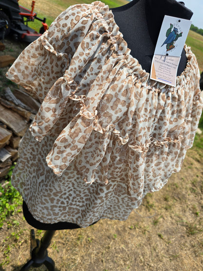Ruffle Leopard Top