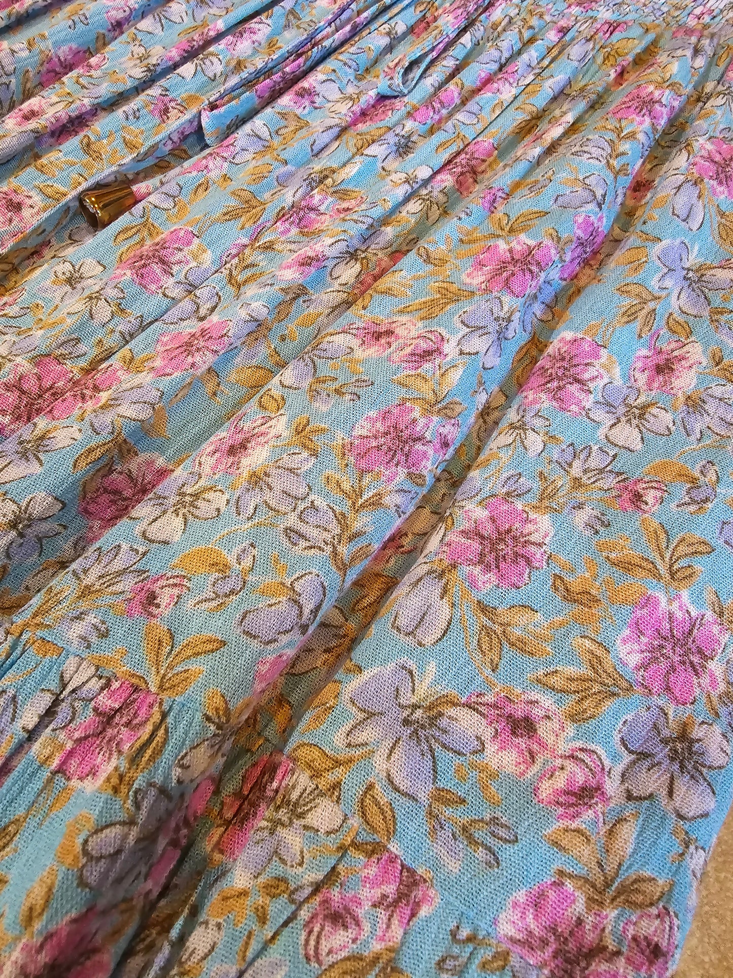 Light blue floral maxi skirt