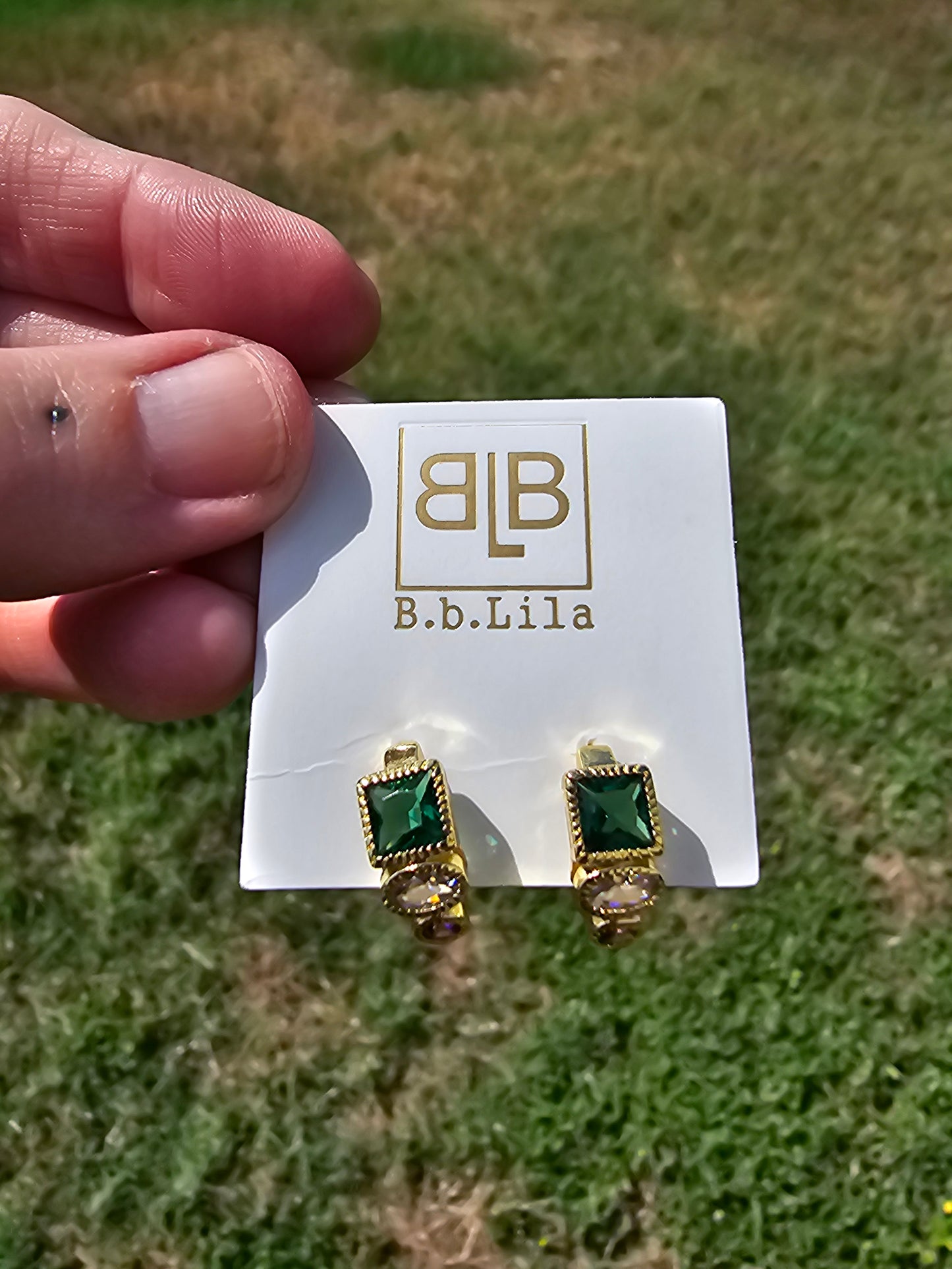 B.B. Lila jeweled hoop earrings