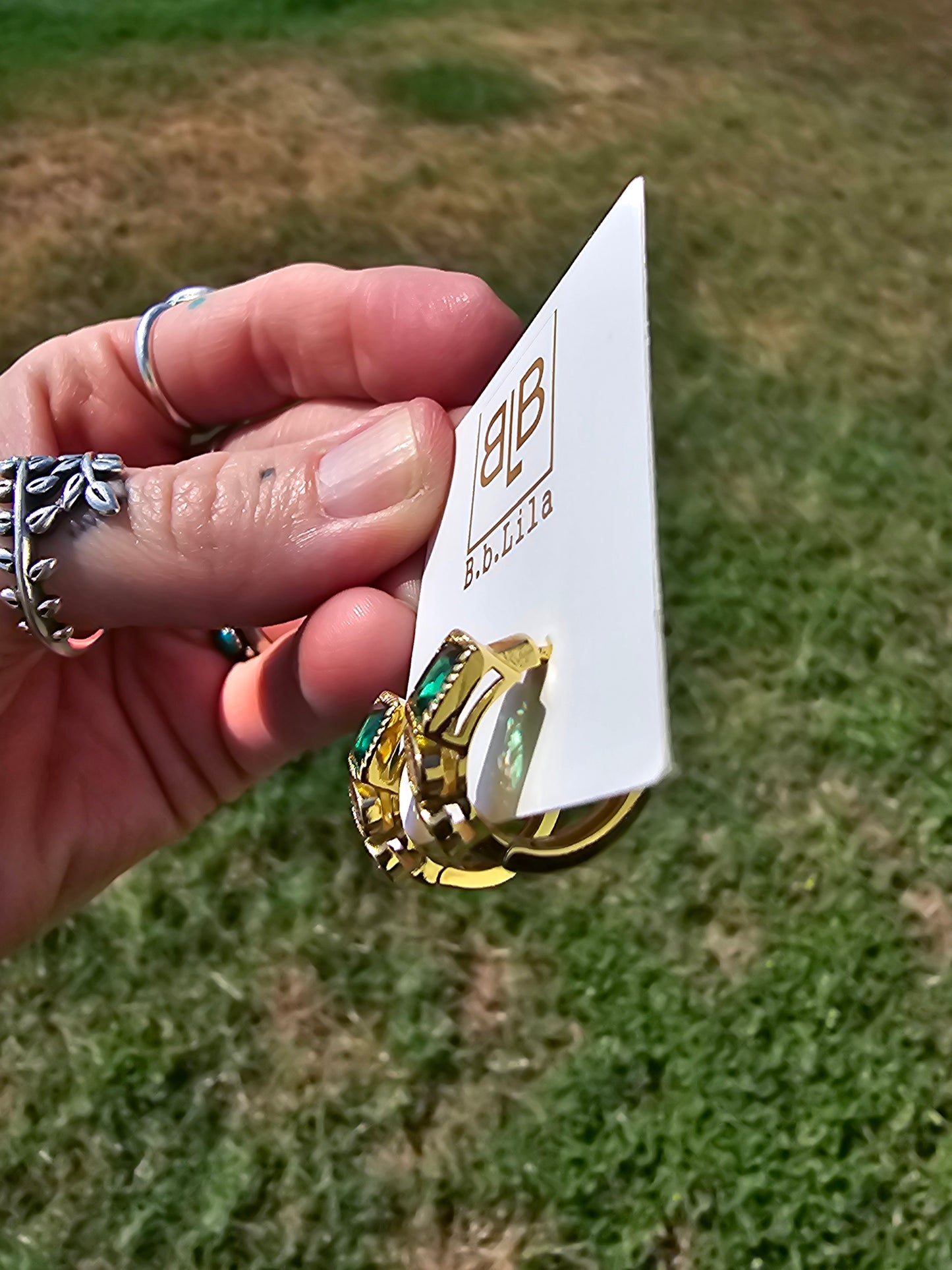 B.B. Lila jeweled hoop earrings