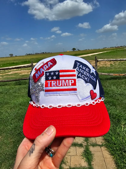 Double Trump Patched Trucker Caps