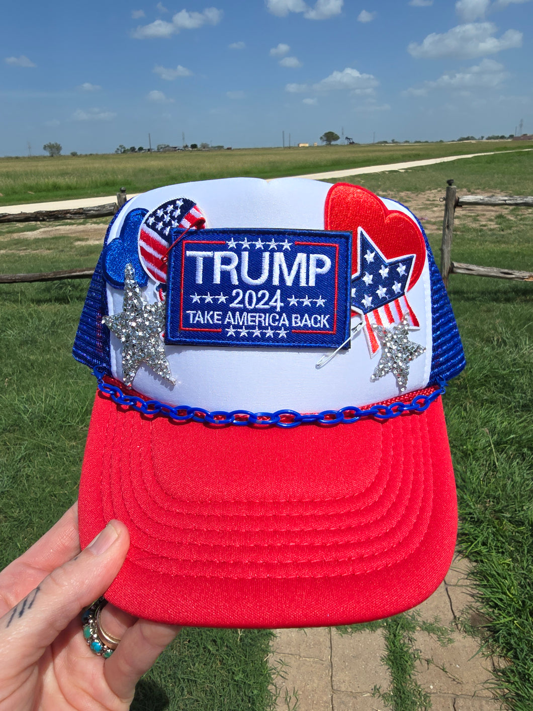 Double Trump Patched Trucker Caps