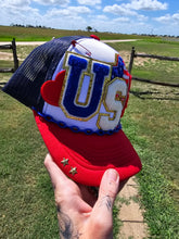 Load image into Gallery viewer, Stars of the USA Patched Trucker Cap
