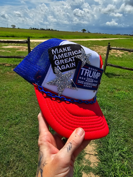 Trump Patched Trucker Cap