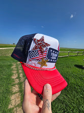 Load image into Gallery viewer, Trump &amp; Flowers Patched Trucker Cap
