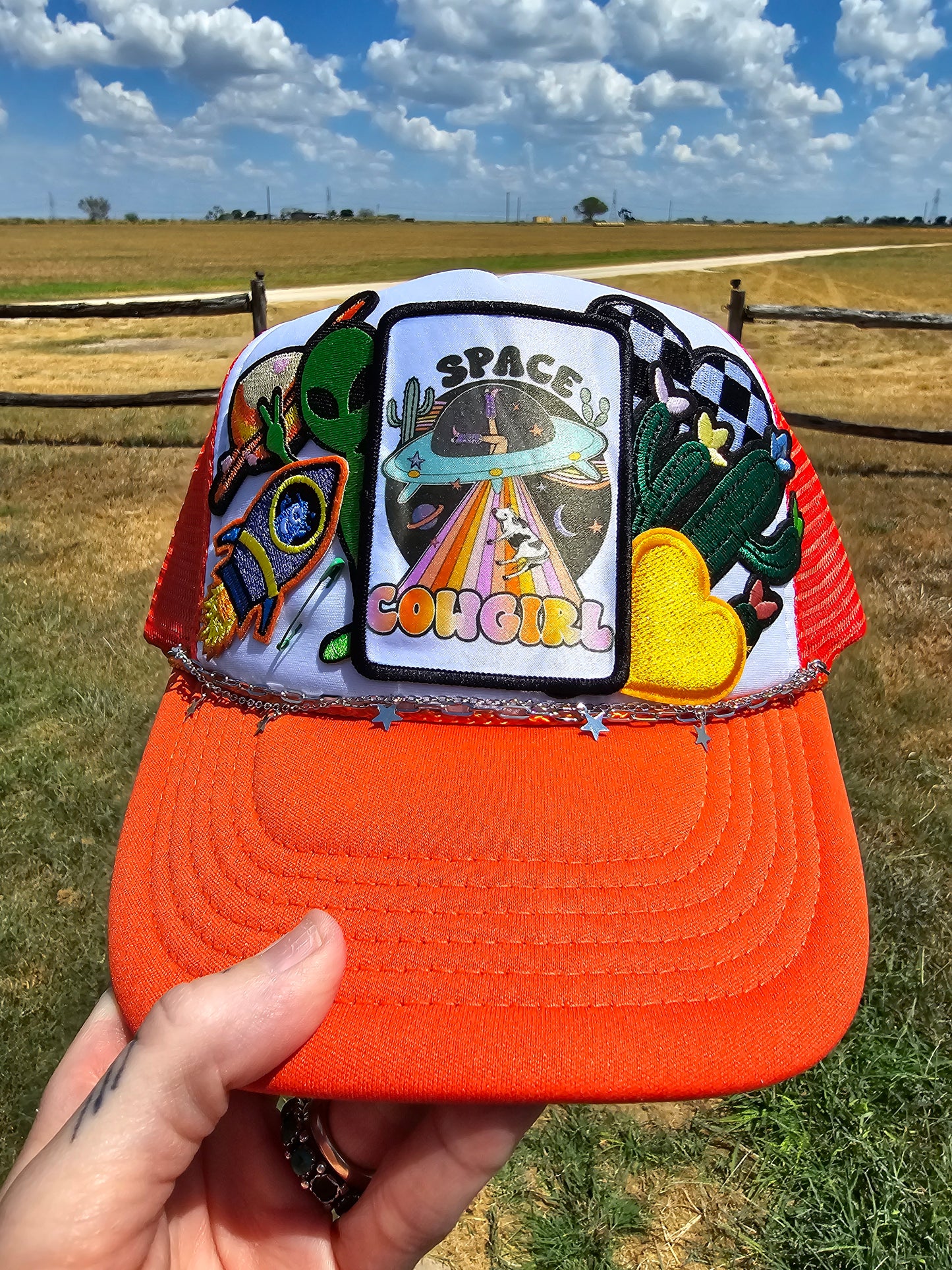 Space CowGirl Patched Trucker Cap