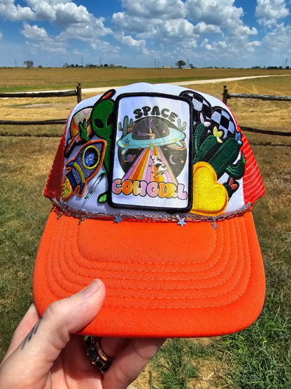 Space CowGirl Patched Trucker Cap
