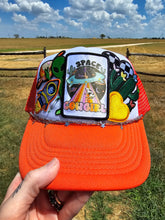 Load image into Gallery viewer, Space CowGirl Patched Trucker Cap
