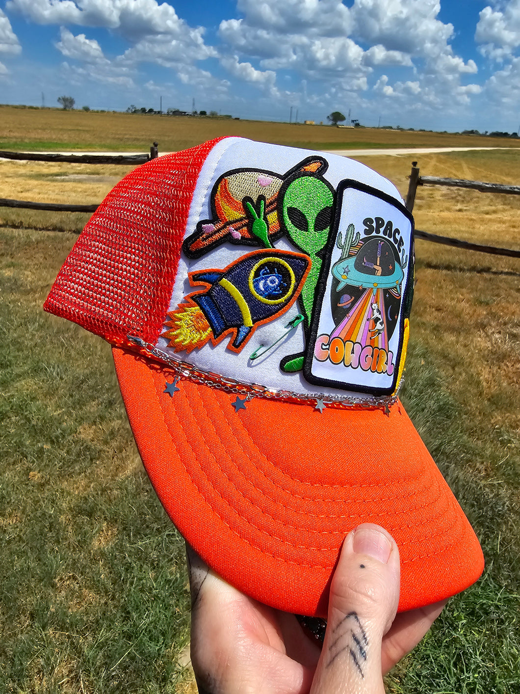 Space CowGirl Patched Trucker Cap