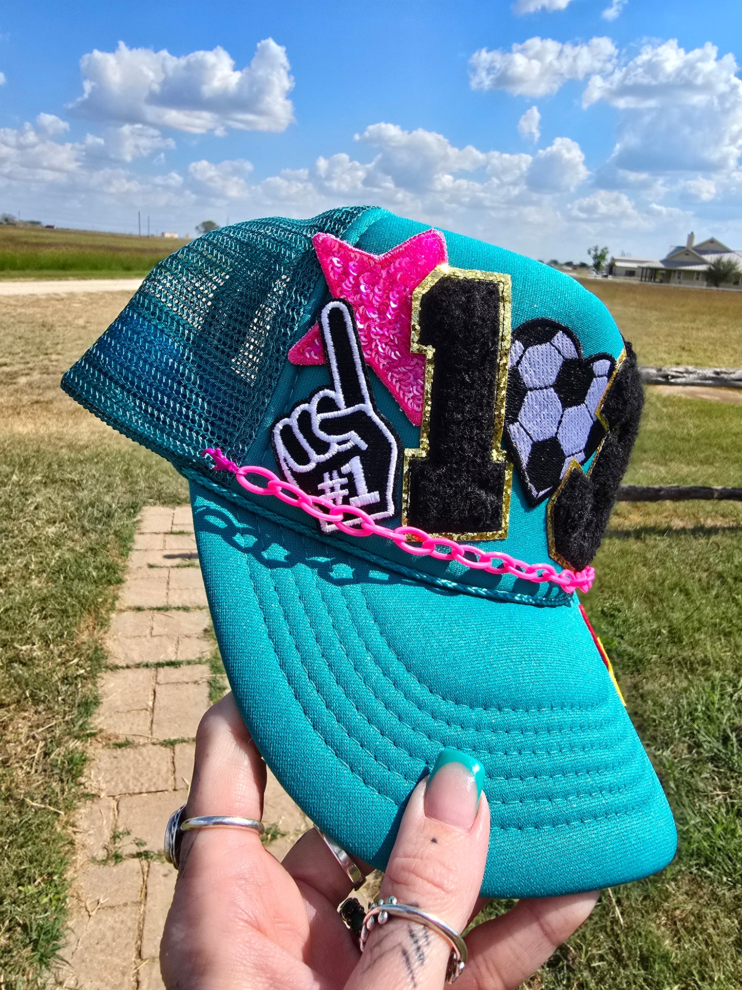 Soccer MoM Patched trucker cap