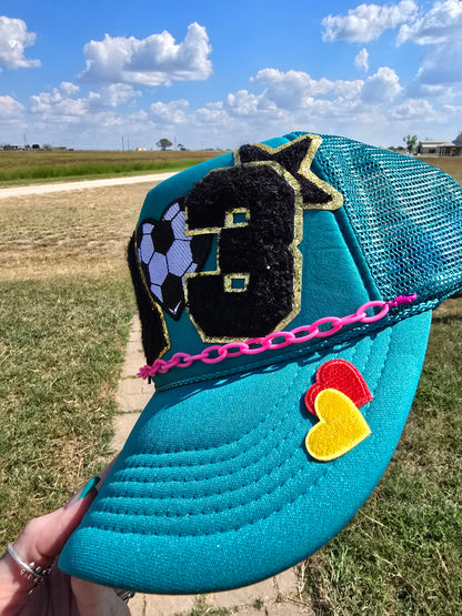 Soccer MoM Patched trucker cap