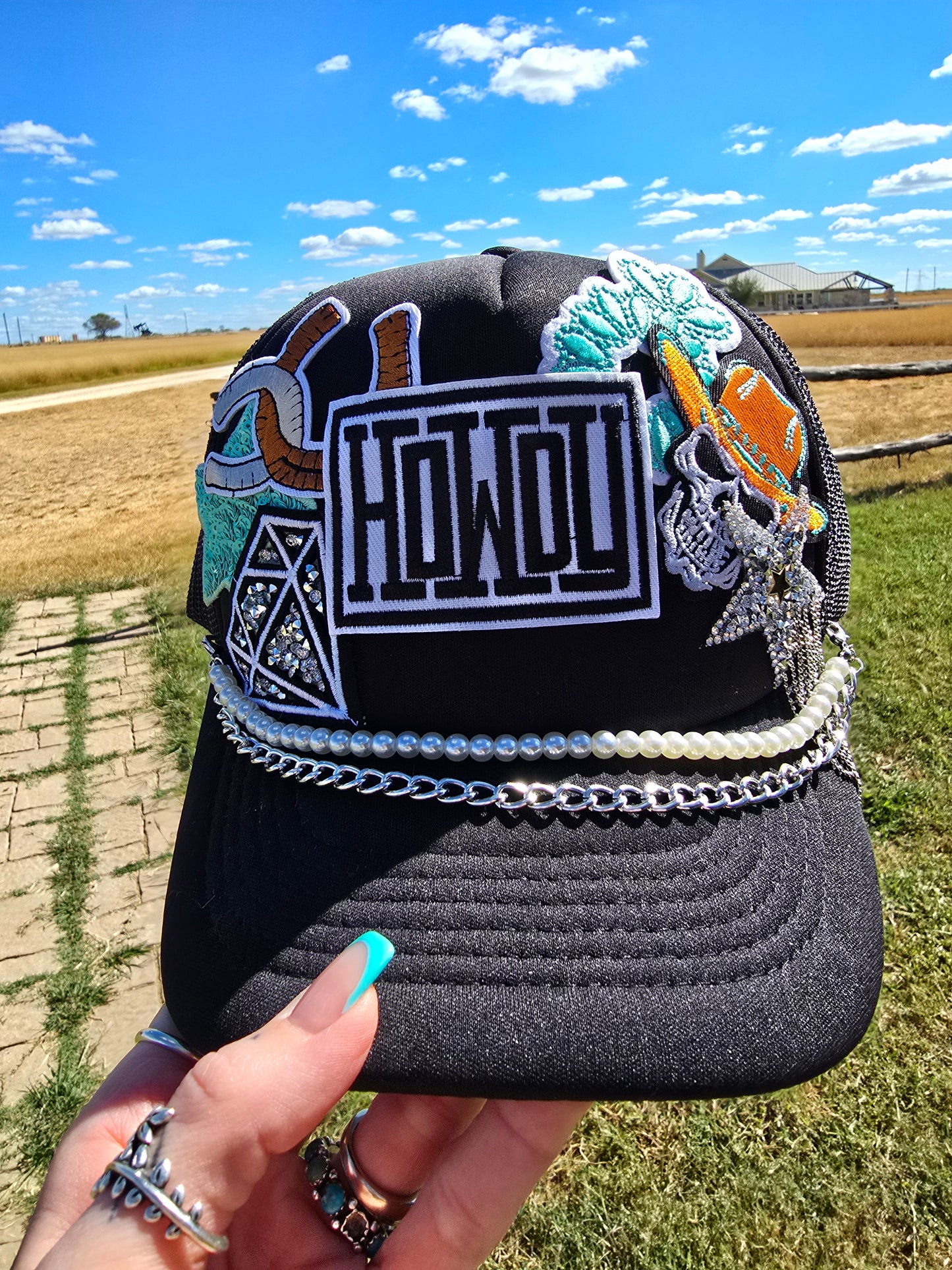 Howdy Cowboy Patched Trucker Cap