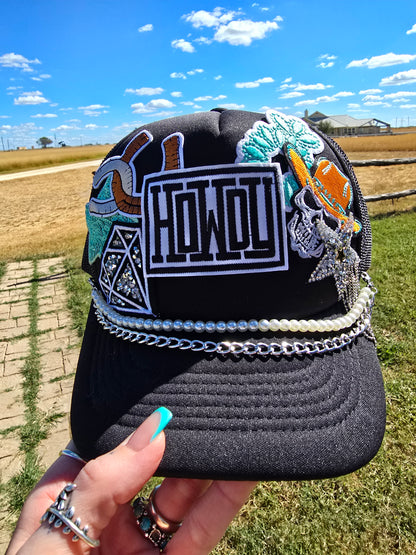 Howdy Cowboy Patched Trucker Cap