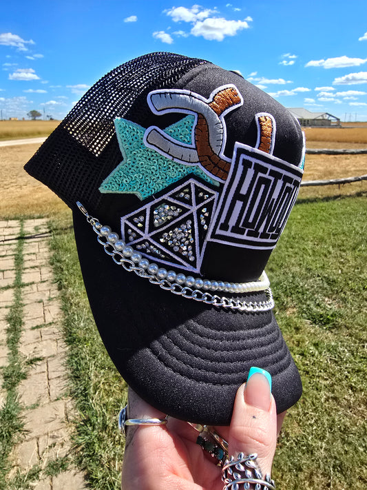 Howdy Cowboy Patched Trucker Cap