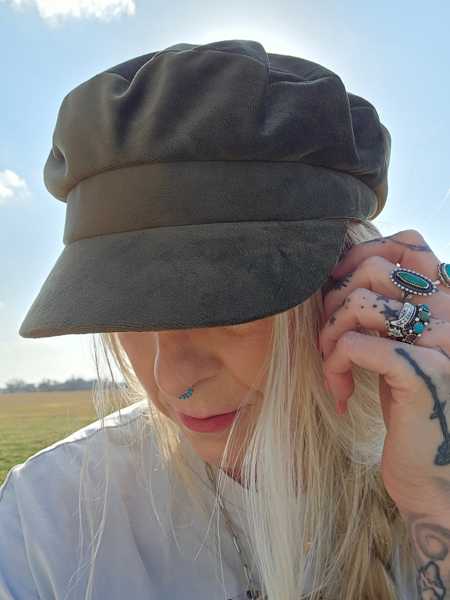 Velvet Cabbie Hats