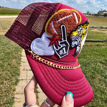 Load image into Gallery viewer, Tiger Football Patched Trucker Cap
