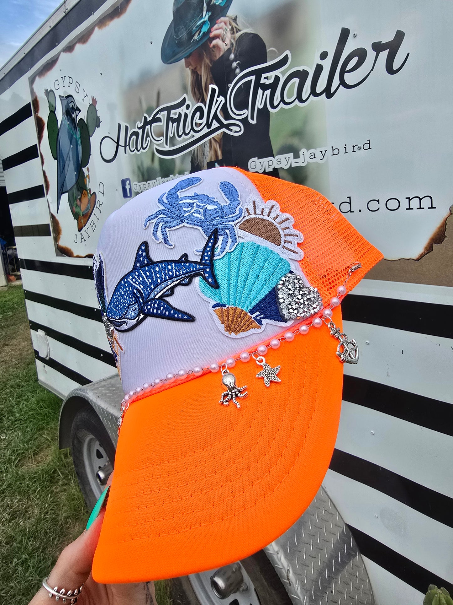 Beach/Whale Shark patched caps