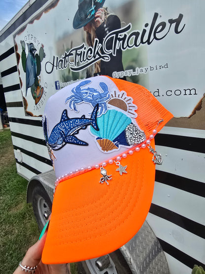 Beach/Whale Shark patched caps