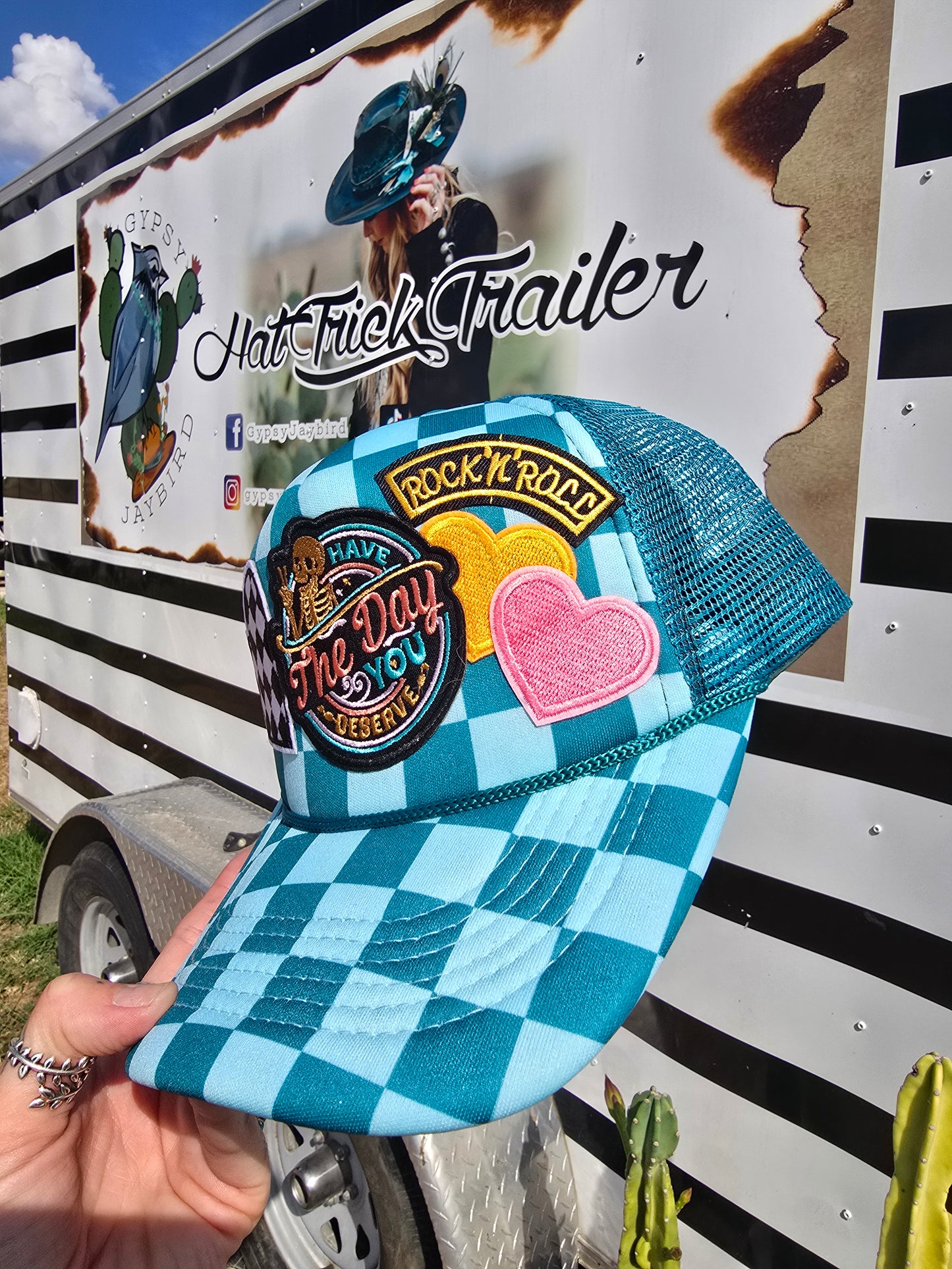 Day/Rock n Roll Patched Trucker Cap