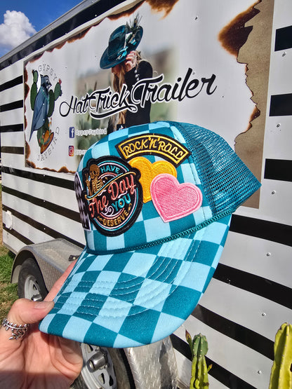 Day/Rock n Roll Patched Trucker Cap