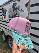 Load image into Gallery viewer, Bandana Brim Patched Trucker
