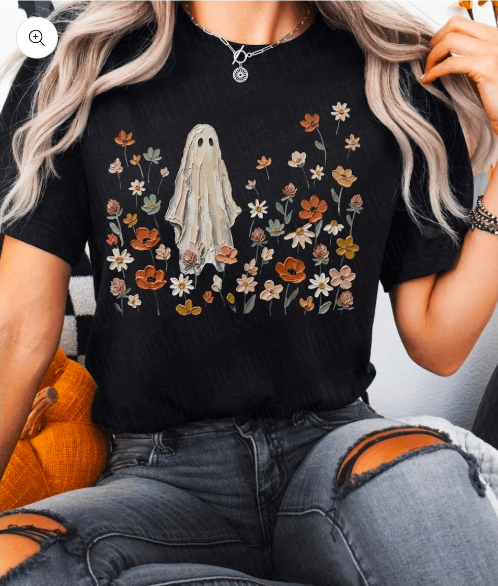 Floral Ghost Tee/Sweatshirt
