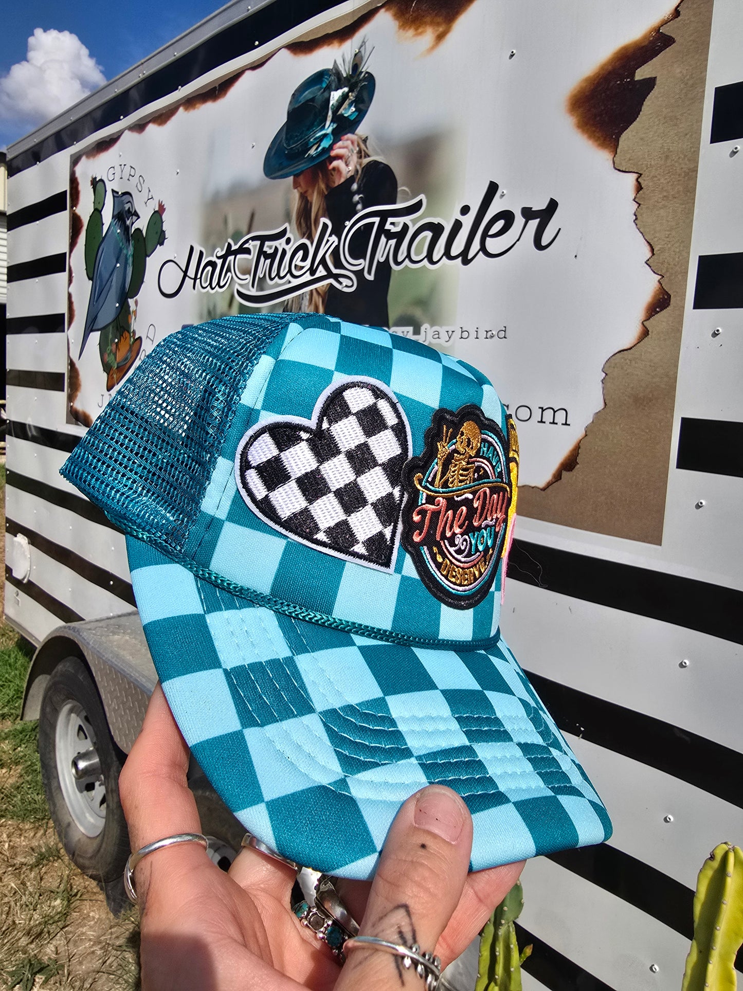 Day/Rock n Roll Patched Trucker Cap