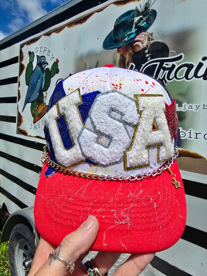 USA Painted & Patched Trucker cap
