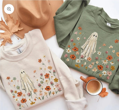 Floral Ghost Tee/Sweatshirt